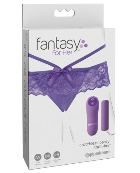Fantasy For Her Crotchless Panty Thrill Her - Purple | XXXToyz-R-Us.com
