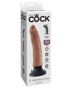 King Cock 7" Vibrating Cock - Tan