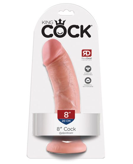 King Cock Realistic Suction Cup 8" Dong - Flesh | XXXToyz-R-Us.com