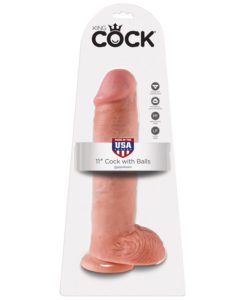 King Cock 11" Cock W/balls - Flesh