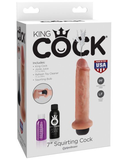 King Cock 7" Squirting Cock - Flesh | XXXToyz-R-Us.com