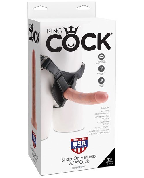 King Cock Strap On Harness W/8" Cock - Flesh | XXXToyz-R-Us.com