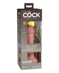 King Cock Elite 6" Dual Density Silicone Cock - Light