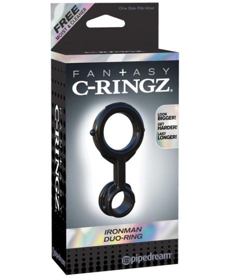 Fantasy C Ringz Ironman Duo Ring - Black | XXXToyz-R-Us.com