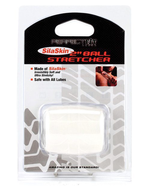 Perfect Fit Silaskin Ball Stretcher - Opaque White | XXXToyz-R-Us.com