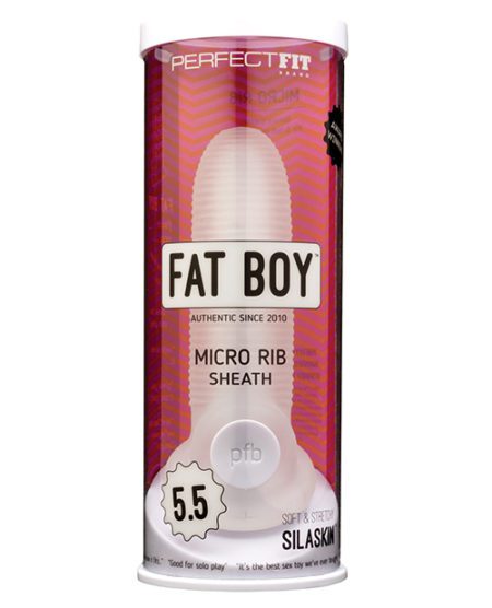 Perfect Fit Fat Boy Micro Ribbed Sheath 5.5" - Clear | XXXToyz-R-Us.com