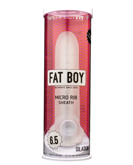 Perfect Fit Fat Boy Micro Ribbed Sheath 6.5" - Clear | XXXToyz-R-Us.com