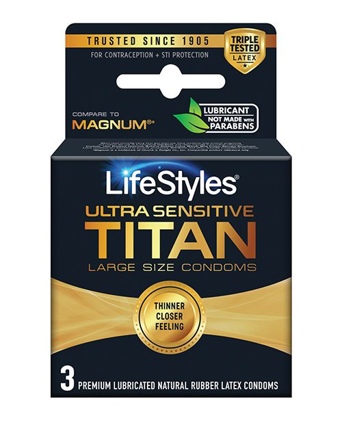 Lifestyles Ultra Sensitive Titan Condom - Pack Of 3 | XXXToyz-R-Us.com