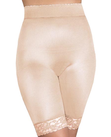 Rago Shapewear Long Leg Shaper W/gripper Stretch Lace Bottom Beige 11x