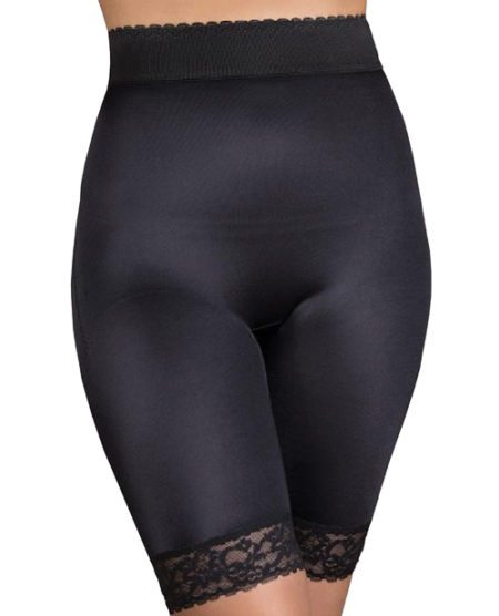 Rago Shapewear Long Leg Shaper W/gripper Stretch Lace Bottom Black 12x