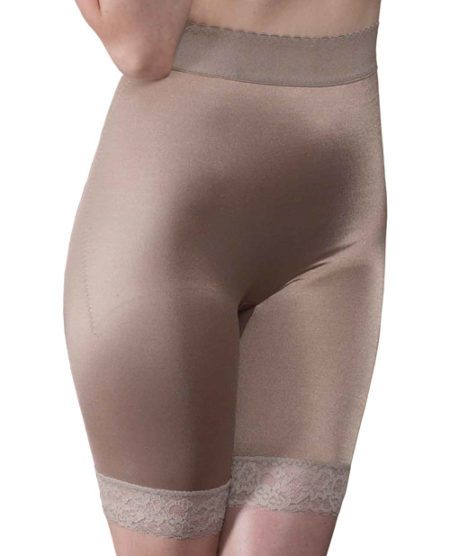 Rago Shapewear Long Leg Shaper W/gripper Stretch Lace Bottom Mocha 5x