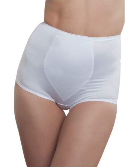 Rago Shapewear Rear Shaper Panty Brief Light Shaping W/removable Contour Pads White Lg