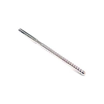 Rouge Stainless Steel Ribbed Solid Urethral Probe - 16.5 Cm Long