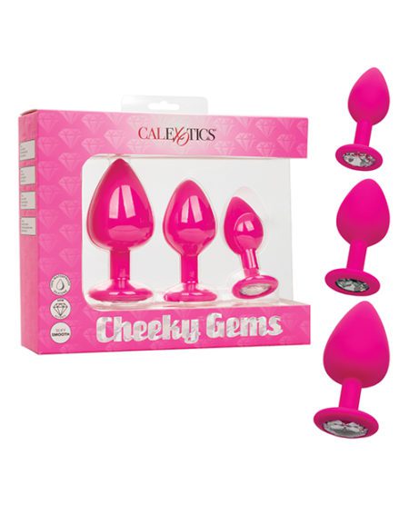 Cheeky Gems 3 Pc Plug Set - Pink