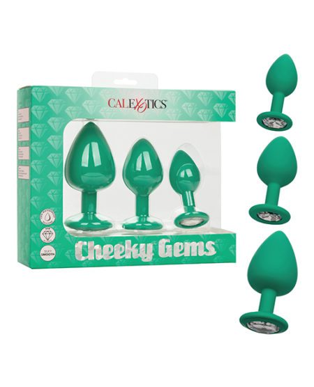 Cheeky Gems 3 Pc Plug Set - Green | XXXToyz-R-Us.com