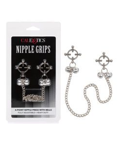 Nipple Grips 4-point Nipple Press With Bells - Silver