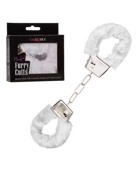 Playful Furry Cuffs - White | XXXToyz-R-Us.com