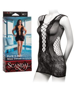 Scandal Plus Size Peek-a-boo Mini Dress - Black