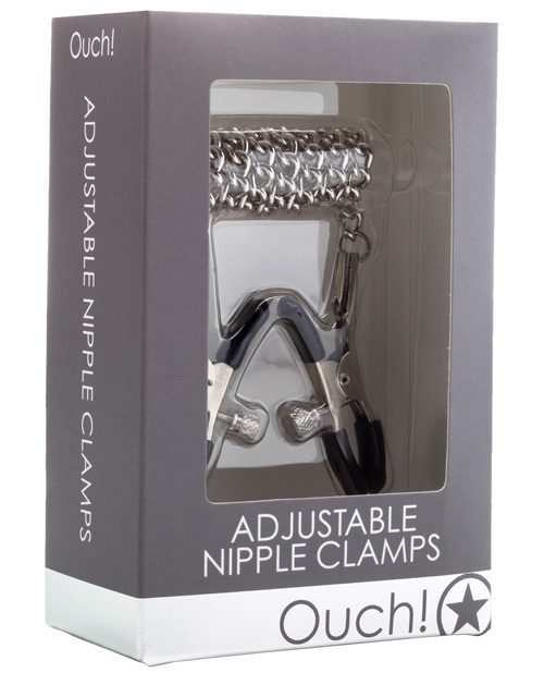 Shots Ouch Adjustable Nipple Clamps W/chain - Metal