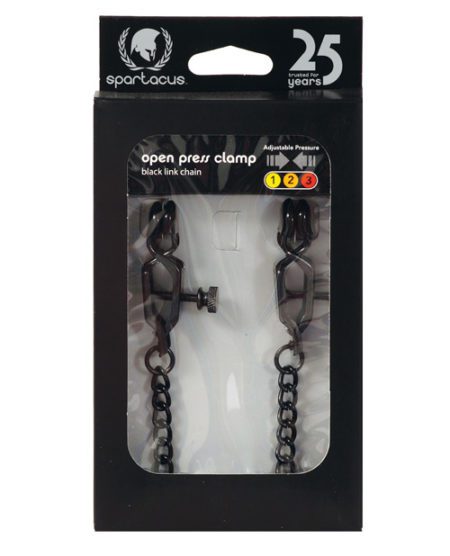 Spartacus Adjustable Alligator Nipple Clamps W/black Chain