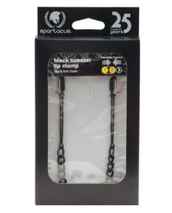 Spartacus Adjustable Black Tweezer Nipple Clamps W/chain