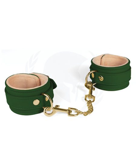 Spartacus Pu Ankle Cuffs W/plush Lining - Green | XXXToyz-R-Us.com