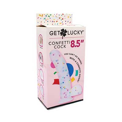 Get Lucky 8.5" Real Skin Confetti Cock - Multi Color | XXXToyz-R-Us.com