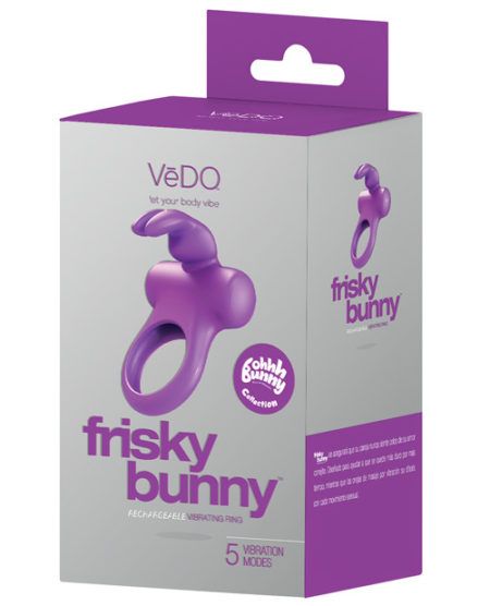 Vedo Frisky Bunny Rechargeable Vibrating Ring - Perfectly Purple