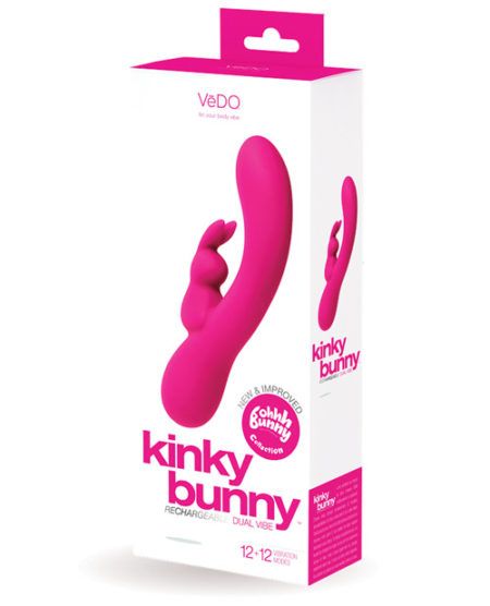 Vedo Kinky Bunny Plus Rechargeable Dual Vibe - Foxy Pink