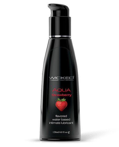 Wicked Sensual Care Aqua Water Based Lubricant - 4 Oz Strawberry