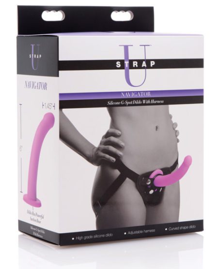 Strap U Navigator Silicone G Spot Dildo W/harness