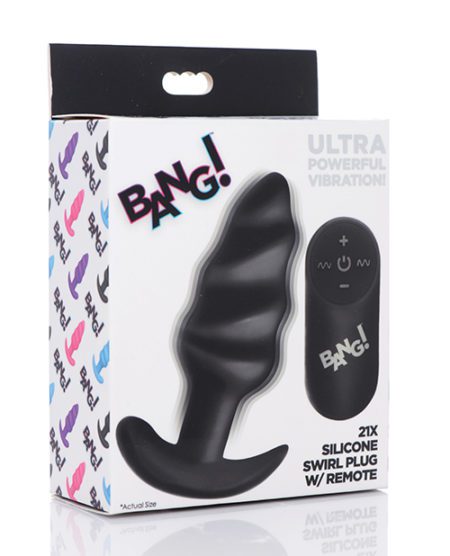 Bang! Vibrating Butt Plug W/remote Control - Black