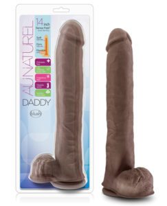 Blush Au Naturel Daddy 14" Sensa Feel Dual Density Dong W/suction Cup - Chocolate