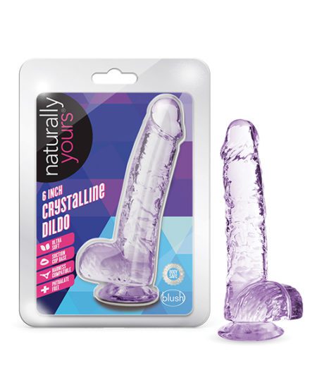 Blush Naturally Yours 6" Crystalline Dildo - Amethyst