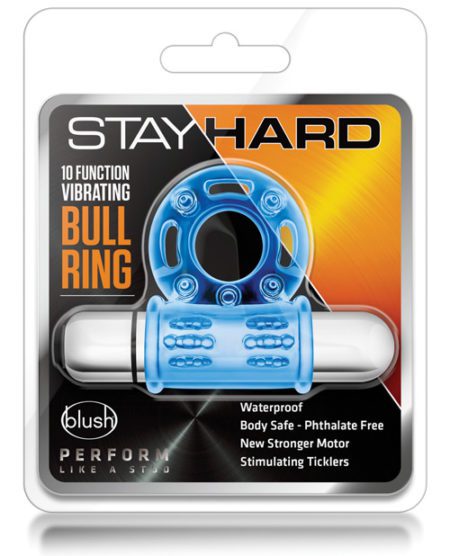 Blush Stay Hard Mega Vibrating Bull Ring - Blue | XXXToyz-R-Us.com