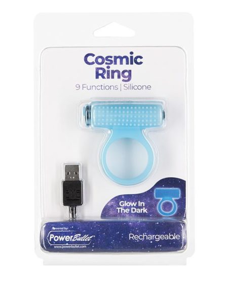 Cosmic Cock Ring W/rechargeable Bullet - 9 Functions Glow In The Dark | XXXToyz-R-Us.com