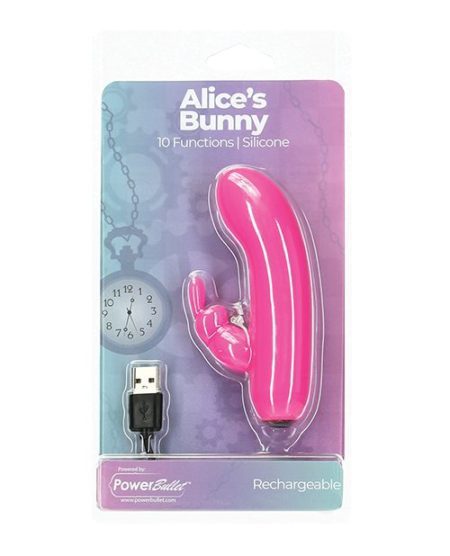 Alice's Bunny Rechargeable Bullet W/rabbit Sleeve - 10 Functions Pink | XXXToyz-R-Us.com