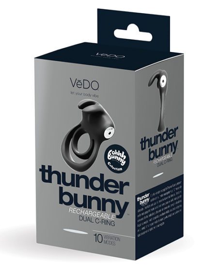 Vedo Thunder Bunny Rechargeable Dual Ring - Black Pearl